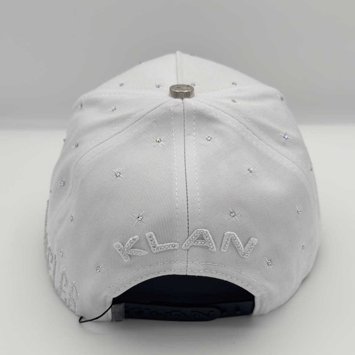White LA Flames Diamonded Semi-Curved Cap