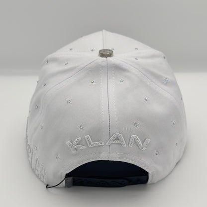 White LA Flames Diamonded Semi-Curved Cap