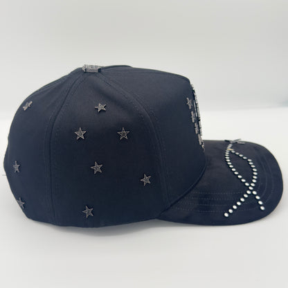 NEW Gray San Judas Luxury Diamonded Pins Semi-Curved Cap