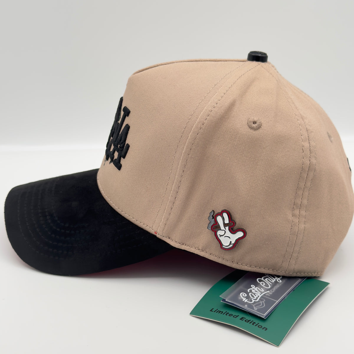 Beige LALALA Raining Money Semi-Curved Cap