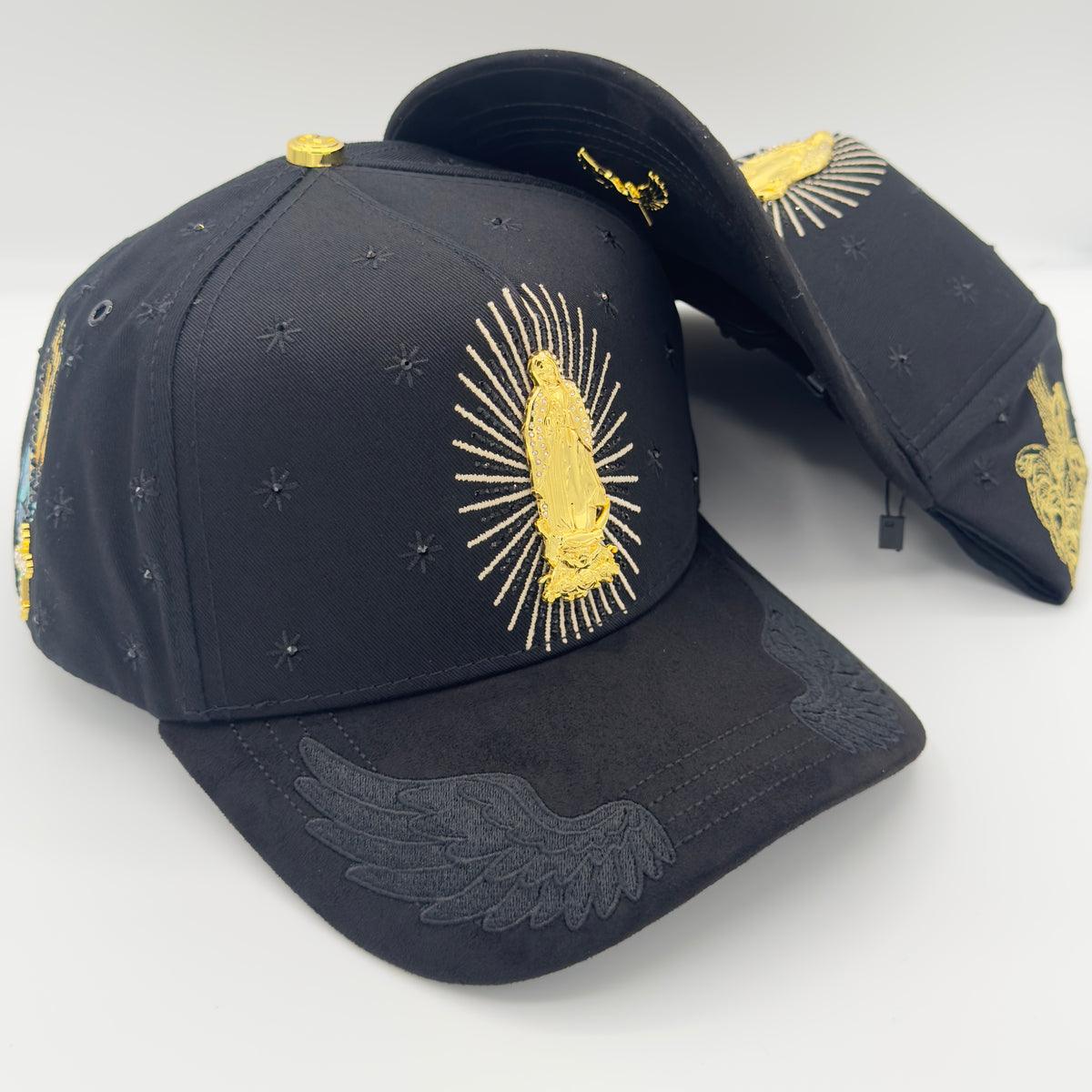 Golden Virgencita Luxury Elegant Semi-Curved Cap
