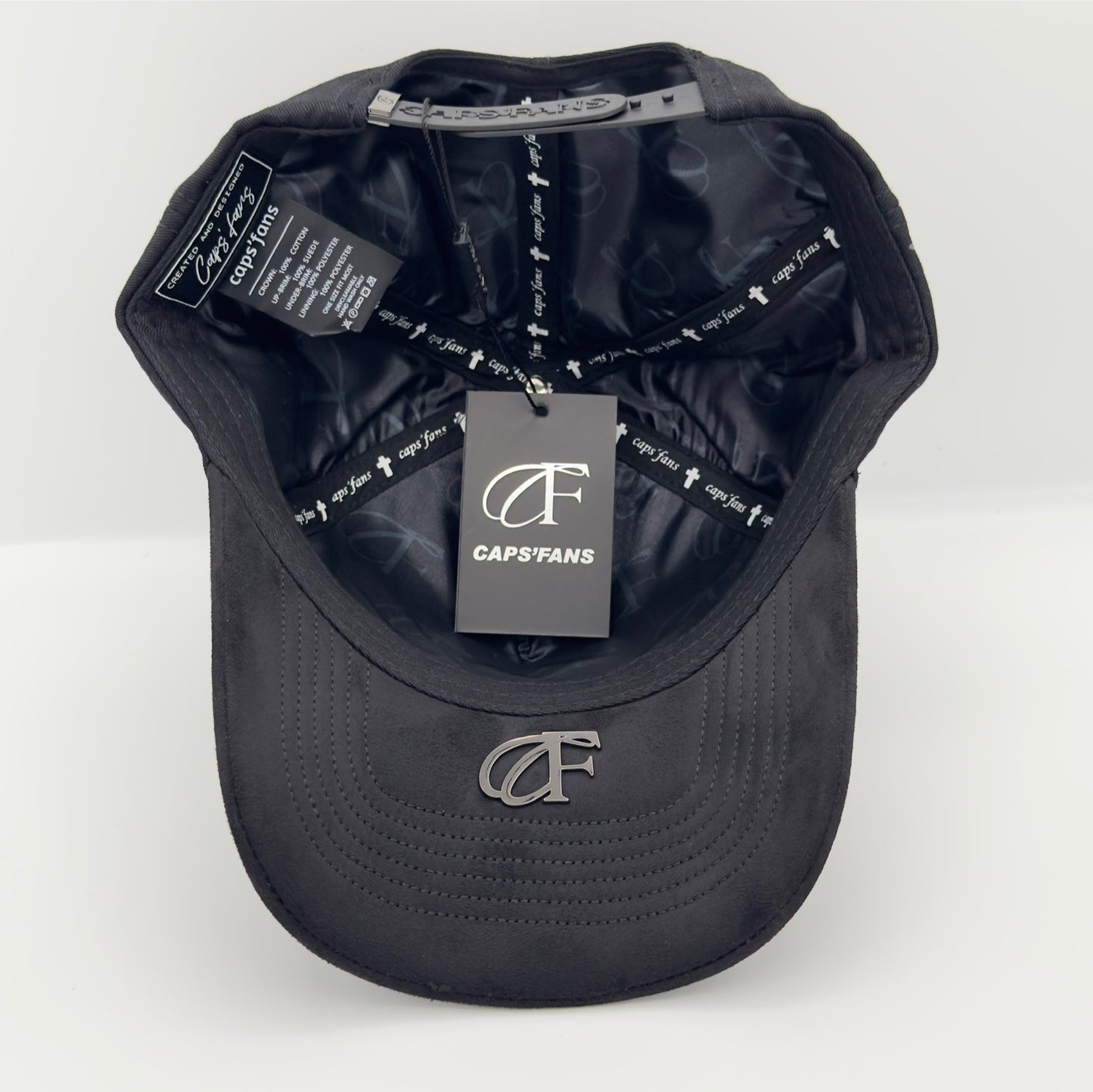 Diamond Black Cross Semi-Curved Cap