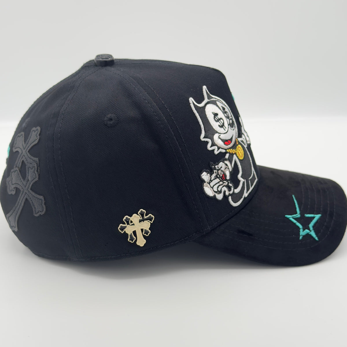 Black LA Felix the Cat Semi-Curved Cap