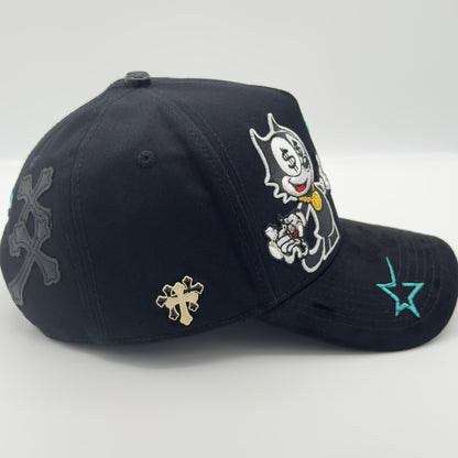 Black LA Felix the Cat Semi-Curved Cap
