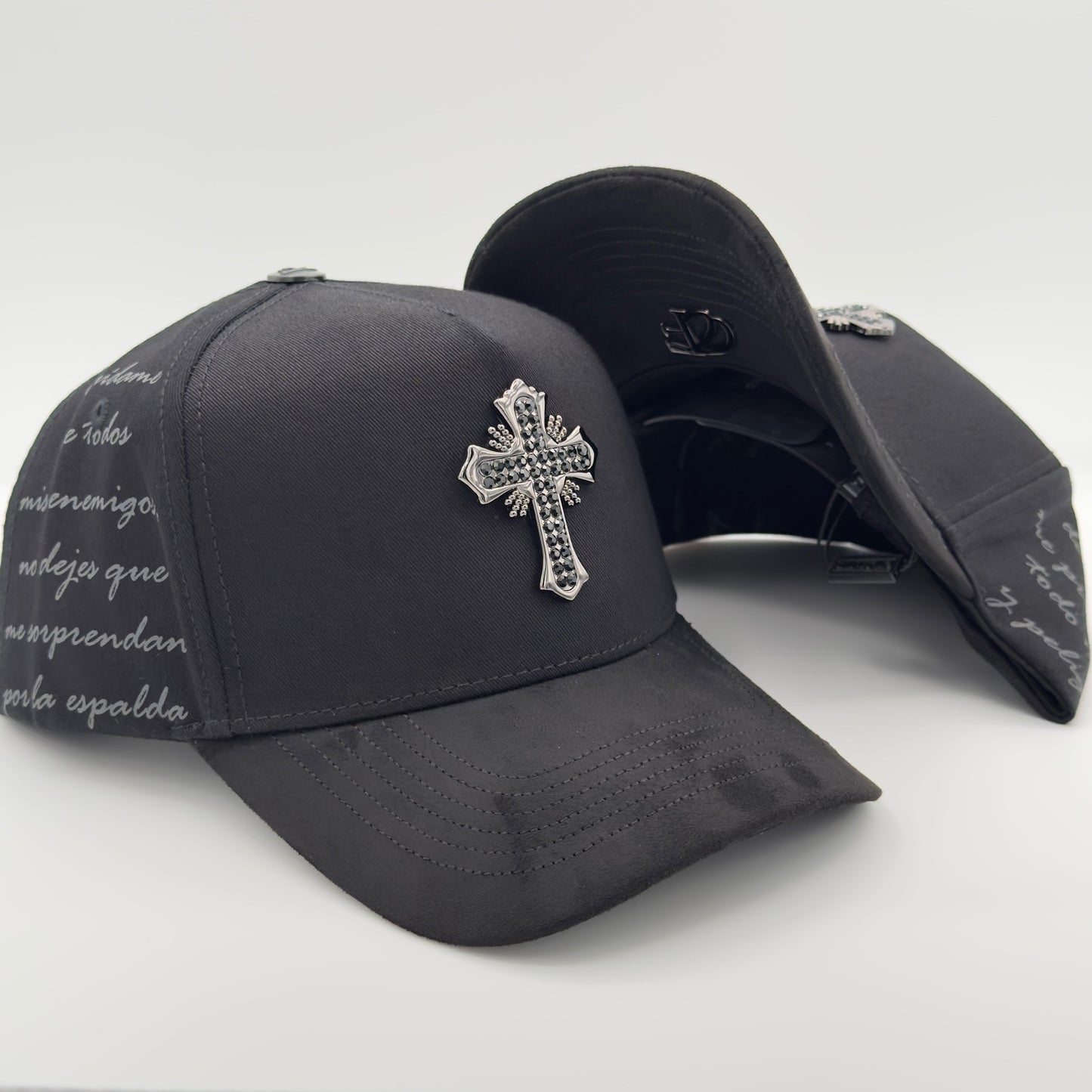 Diamond Black Cross Semi-Curved Cap