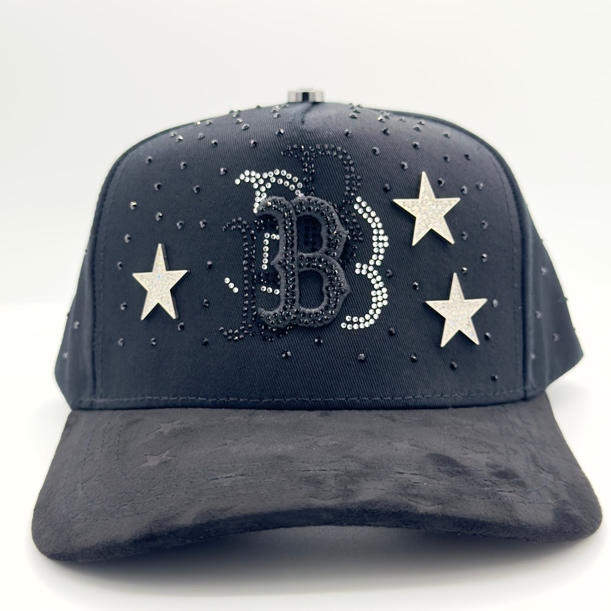 Black Diamonded B Silver Pins Anniversary Cap