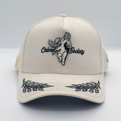 Black Angel White Curved Cap