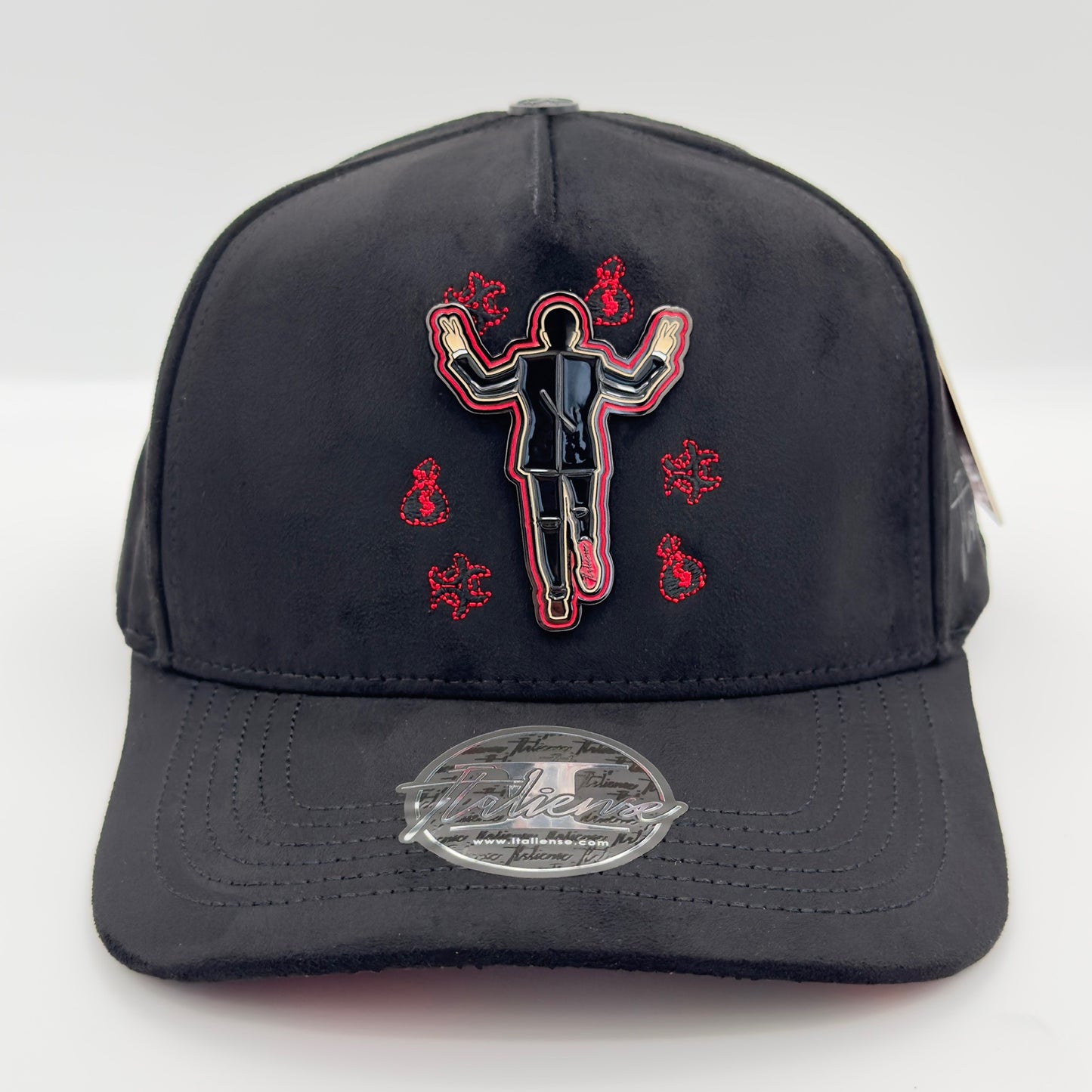 Black/Red Chino Antrax Semi-Curved Cap