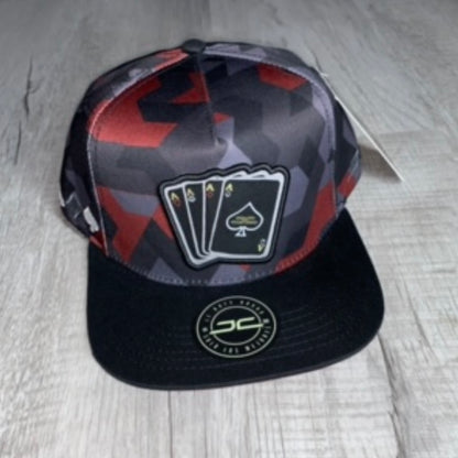 Gray/Red Poker Cap