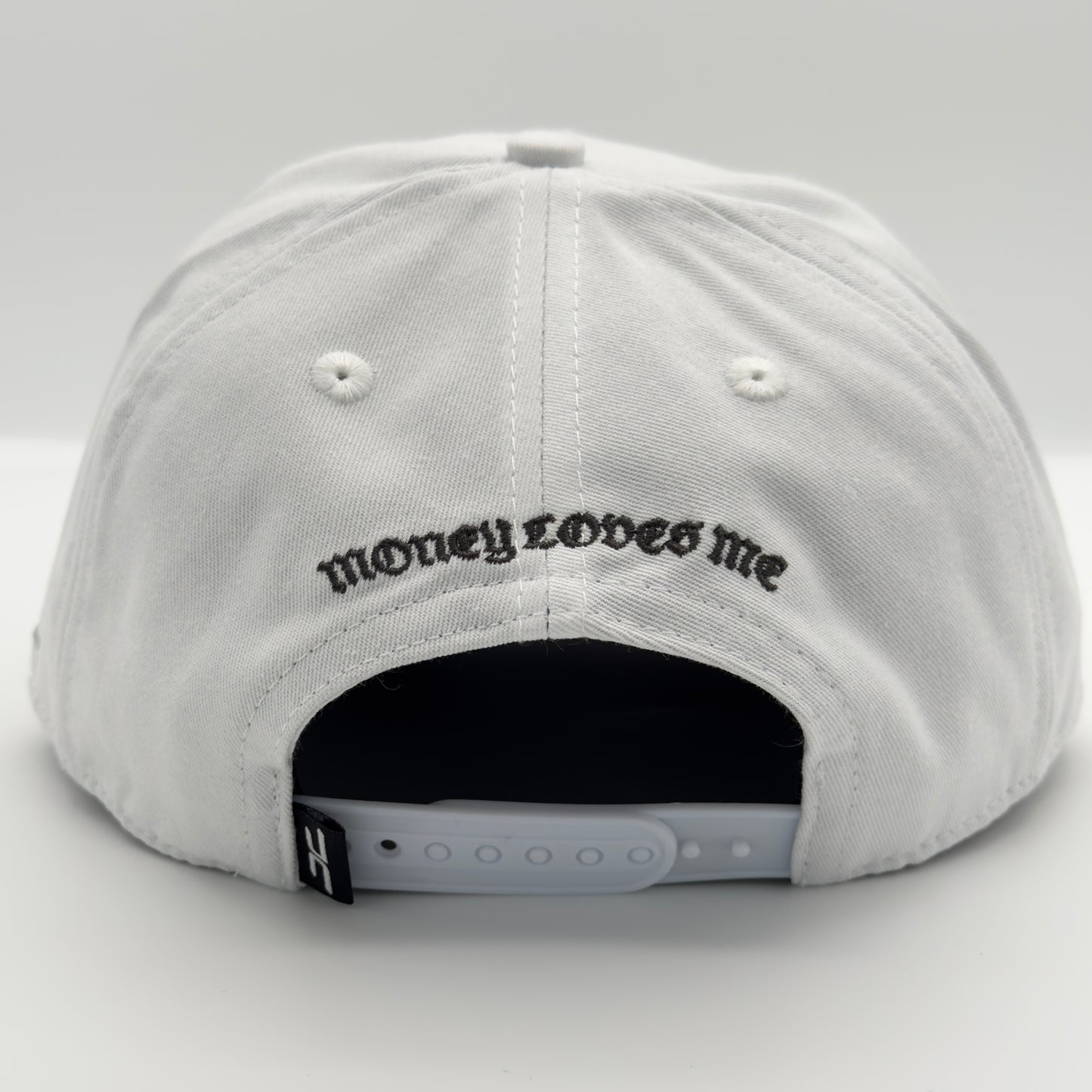White Cash Money Flat Cap