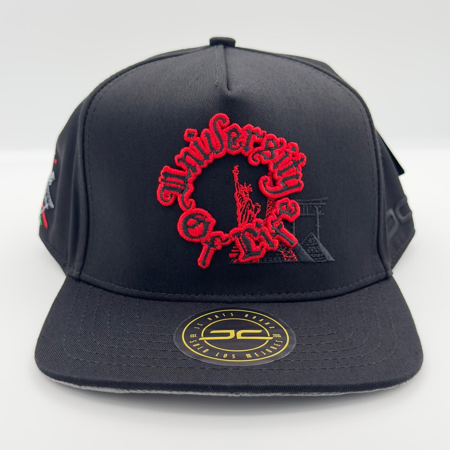 Black University of Life Flat Cap