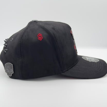 Black/Red Chino Antrax Semi-Curved Cap