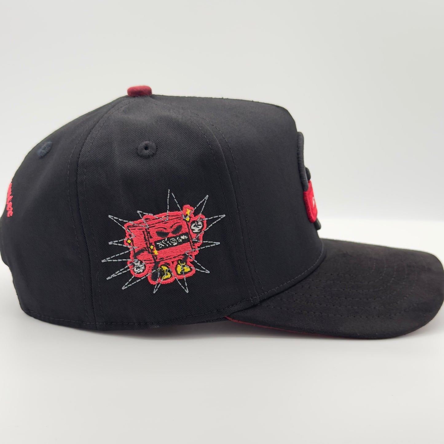 Beautiful Disaster Black/Red Angry Face Semi-Curved Cap