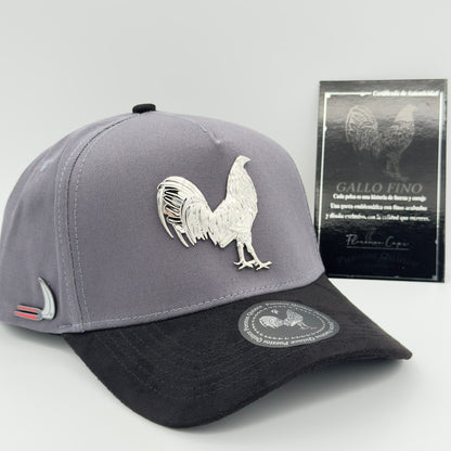New Edition Gray Silver Rooster Semi-Curved Cap