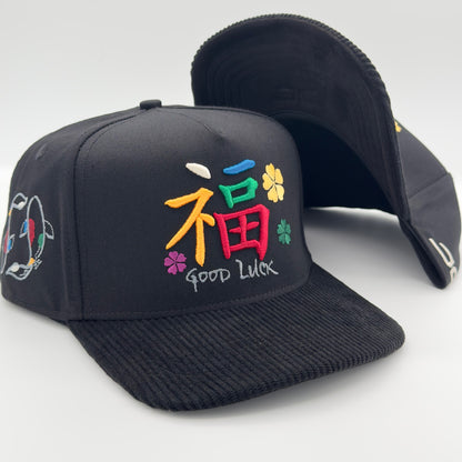 Rainbow “Good Luck” Flat Cap