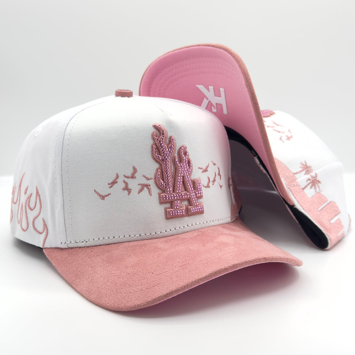 White/Pink LA Flames Elegant Cap