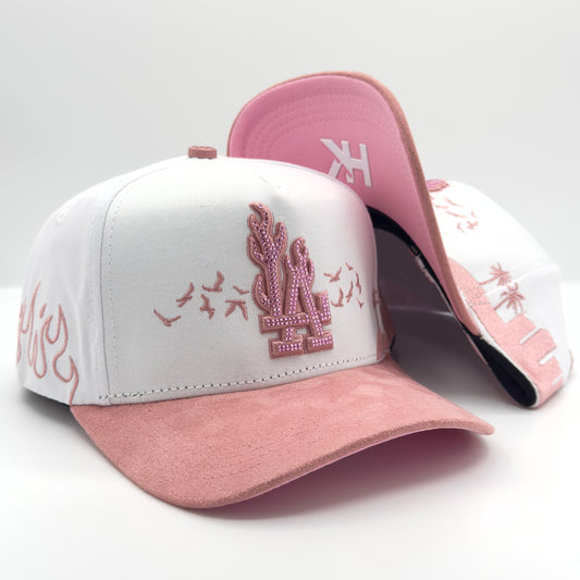 White/Pink LA Flames Elegant Cap