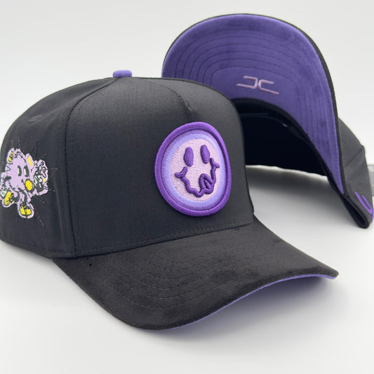 Beautiful Disaster Black/Purple Hungry Face Semi-Curved Cap