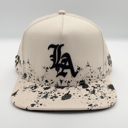 White/Black LA Flat Cap