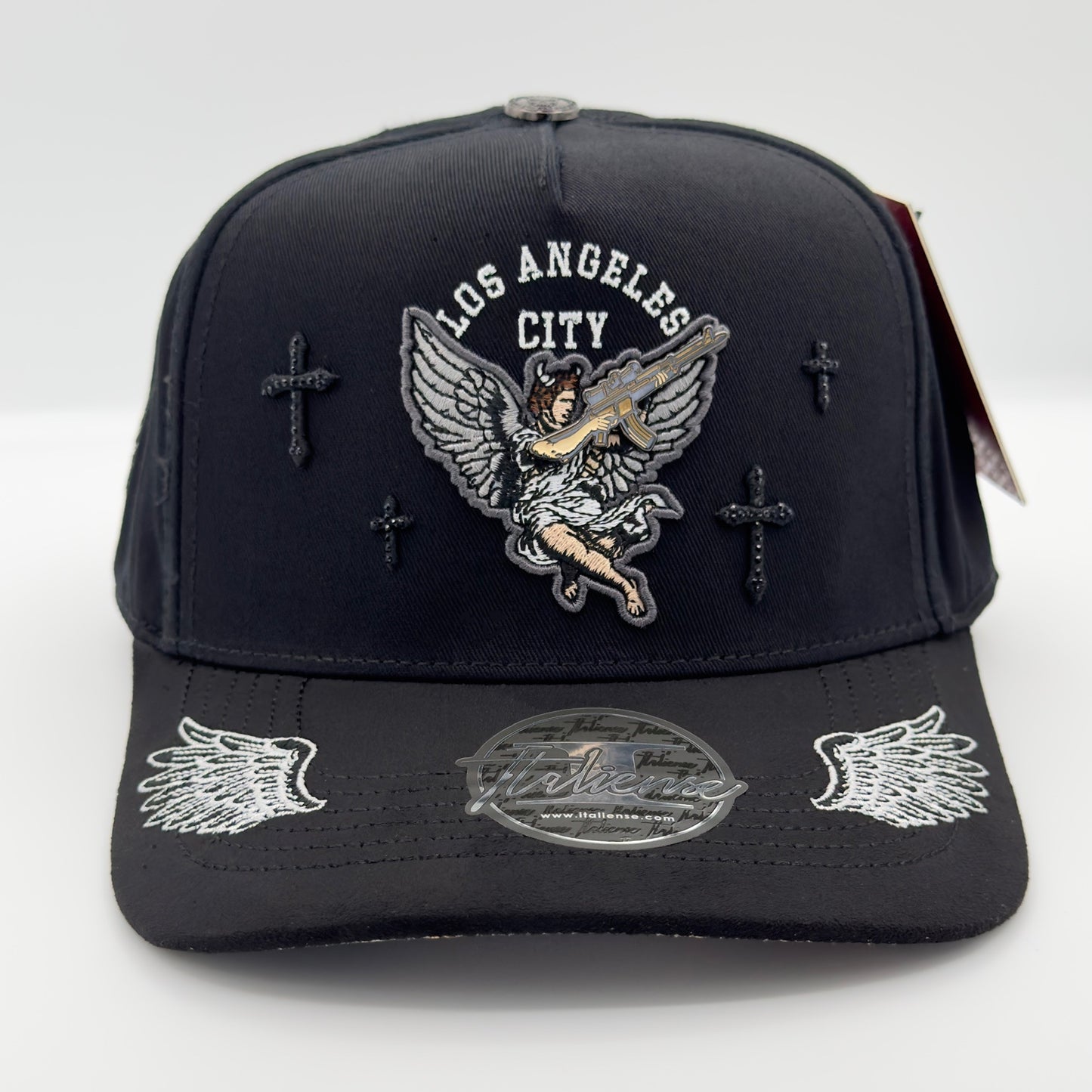 Black Los Angeles City Semi-Curved Cap