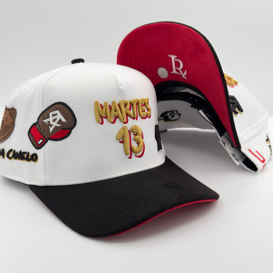 White Martes 13 LRC x CA Semi-Curved Cap