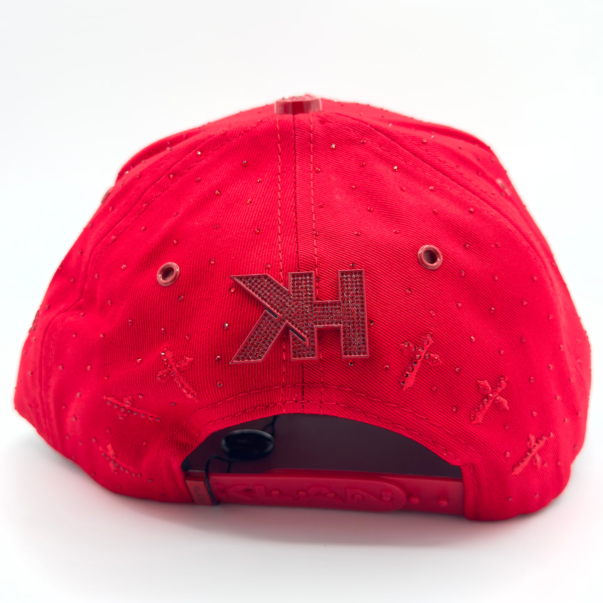 Three Red Crosses Diamonded Elegant Cap