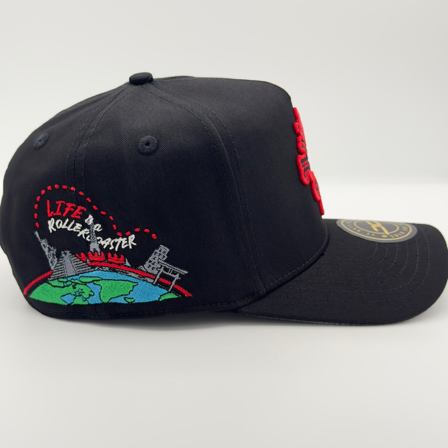 Black University of Life Semi-Curved Cap