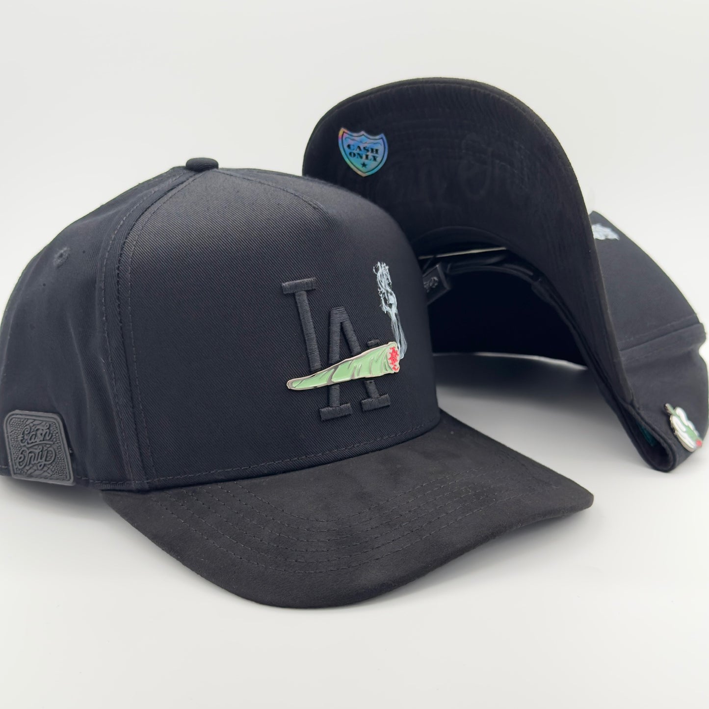 Black LA Smoking Semi-Curved Cap