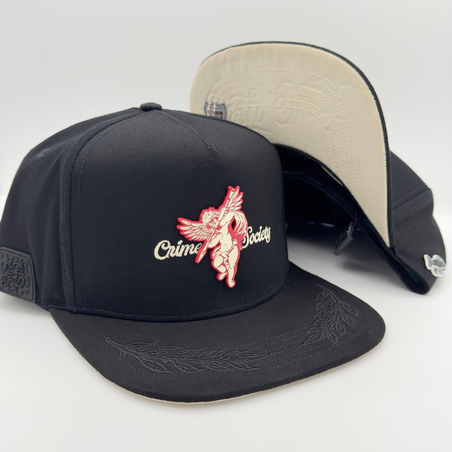 Red Angel Black Flat Cap