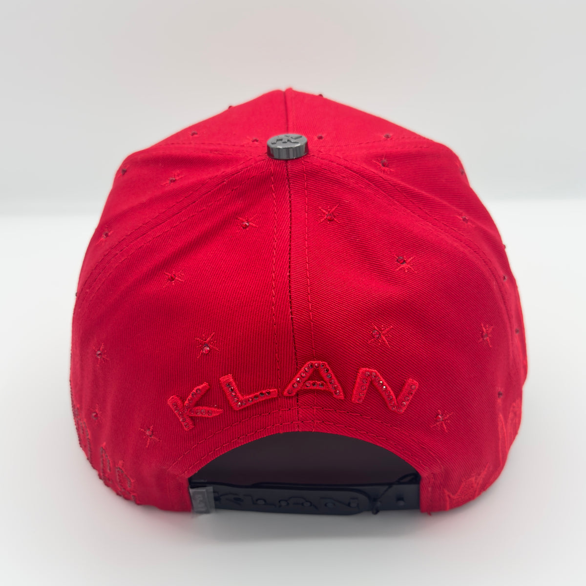 Red LA Flames Diamonded Semi-Curved Cap