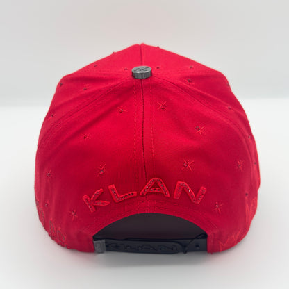 Red LA Flames Diamonded Semi-Curved Cap