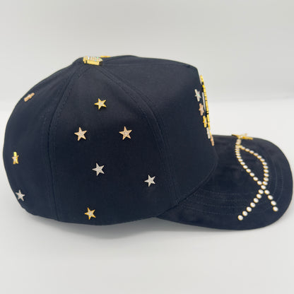 NEW Golden San Judas Luxury Diamonded Pins Semi-Curved Cap