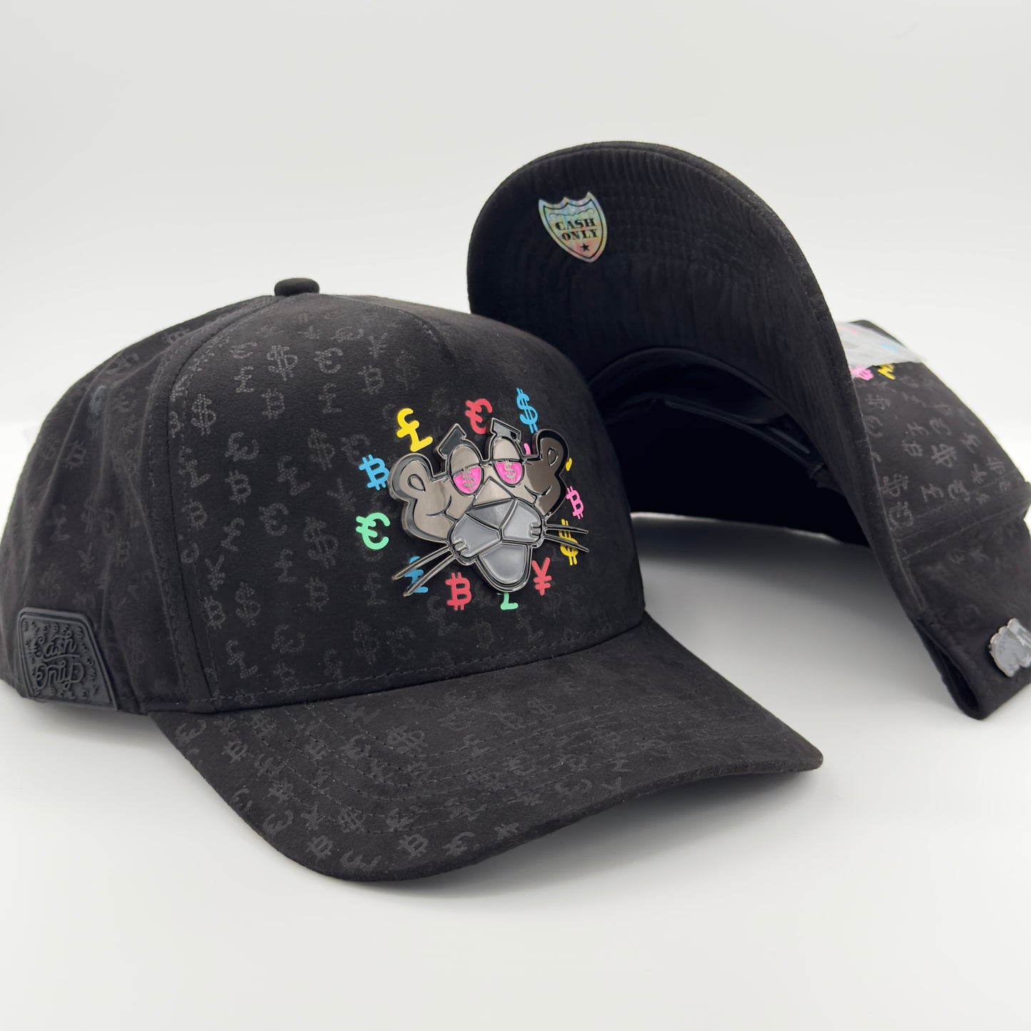 Black Print Panther Semi-Curved Cap