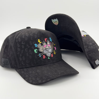 Black Print Panther Semi-Curved Cap