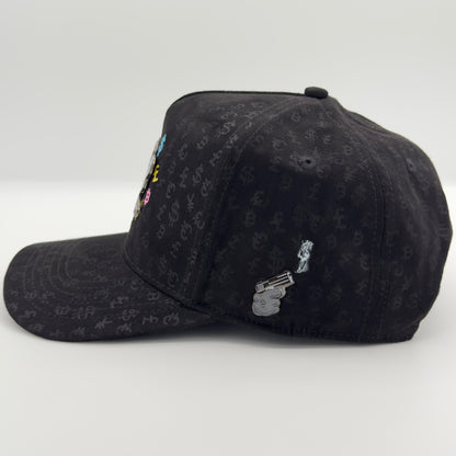 Black Print Panther Semi-Curved Cap