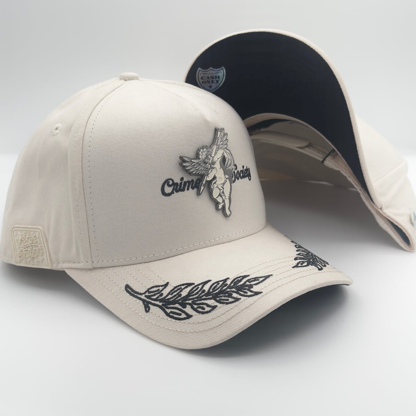 Black Angel White Curved Cap