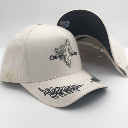 Black Angel White Curved Cap