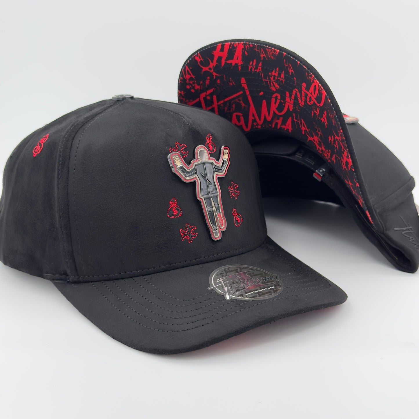 Black/Red Chino Antrax Semi-Curved Cap
