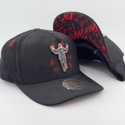 Black/Red Chino Antrax Semi-Curved Cap