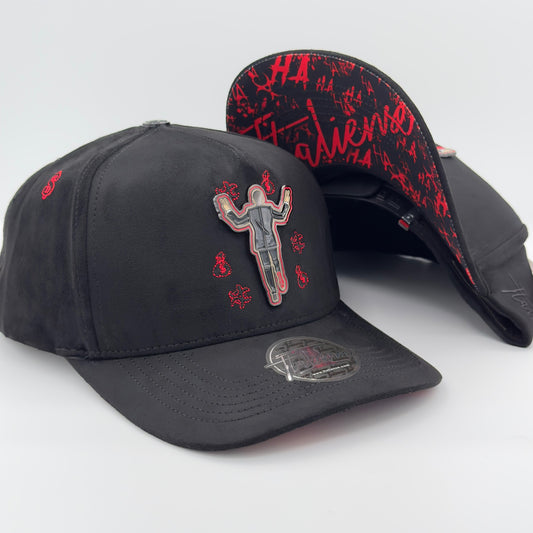 Black/Red Chino Antrax Semi-Curved Cap