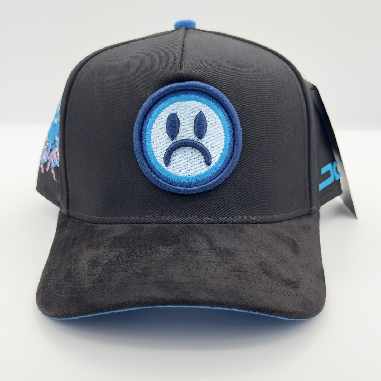 [Clearance1] Blue Sad Face Semi-Curved Cap