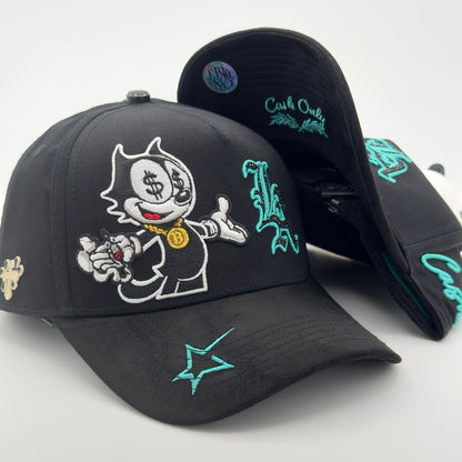 Black LA Felix the Cat Semi-Curved Cap