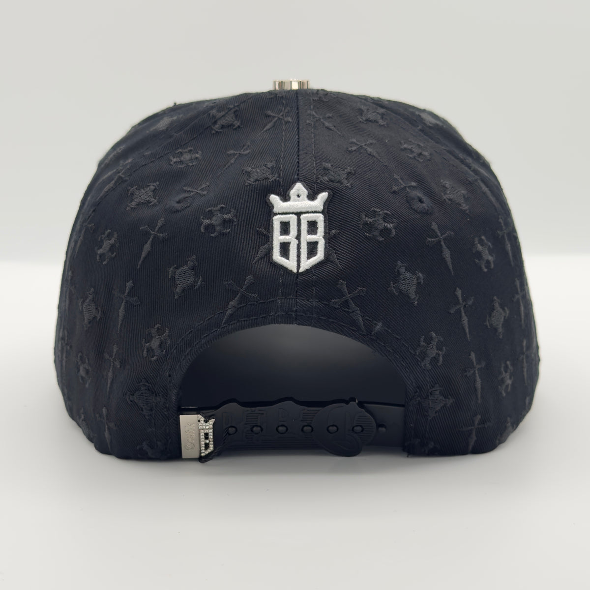 Black LA Gray Crosses Elegant Semi-Curved Cap