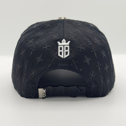 Black LA Gray Crosses Elegant Semi-Curved Cap