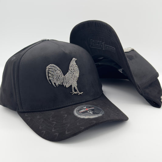 White Diamond Edition Silver Rooster Curved Cap