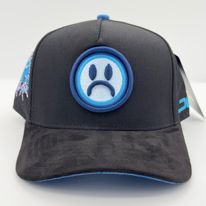 [Clearance2] Blue Sad Face Semi-Curved Cap