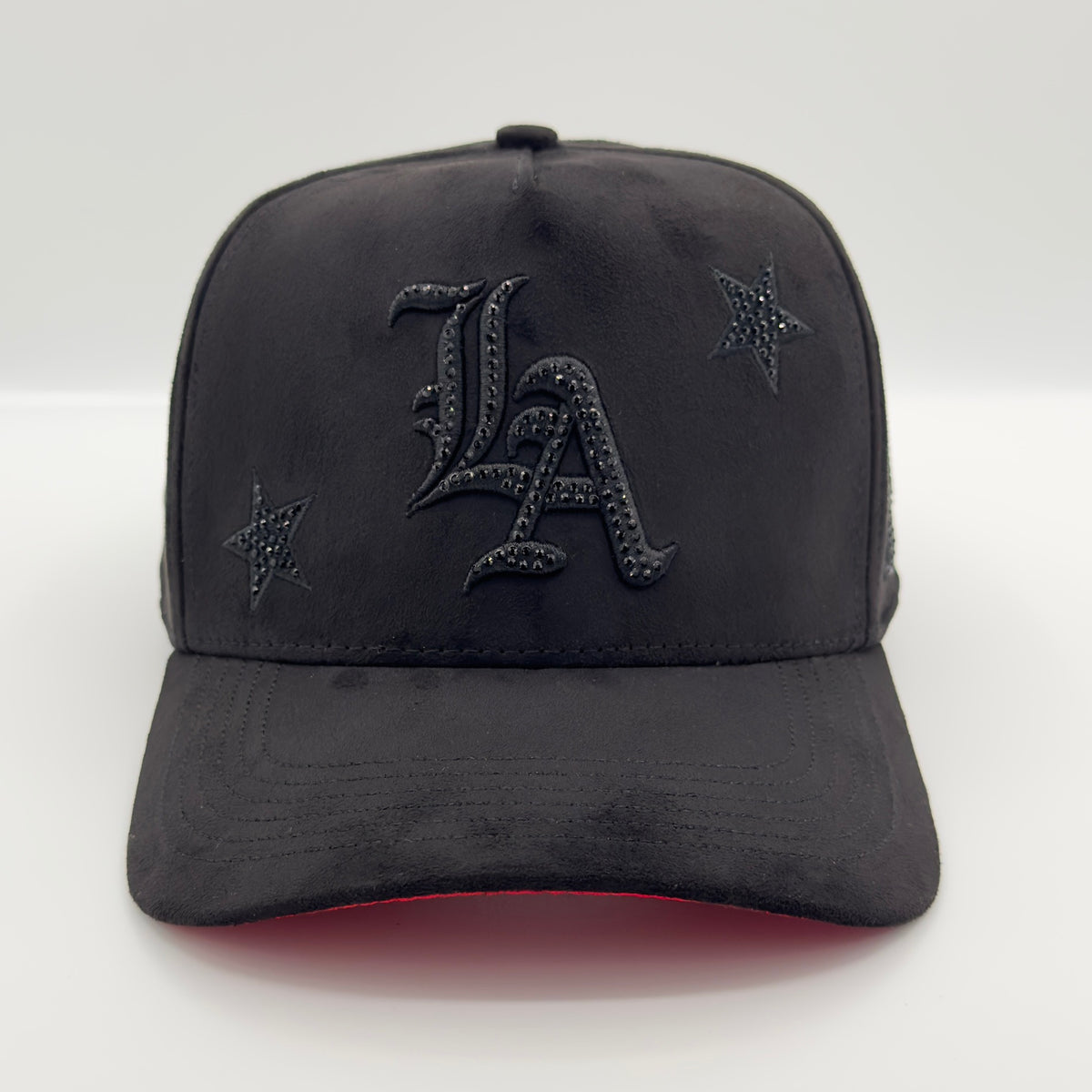LA CITY OF STARS Diamonded Edition Luxury Black Elegant Semi-Curved Cap