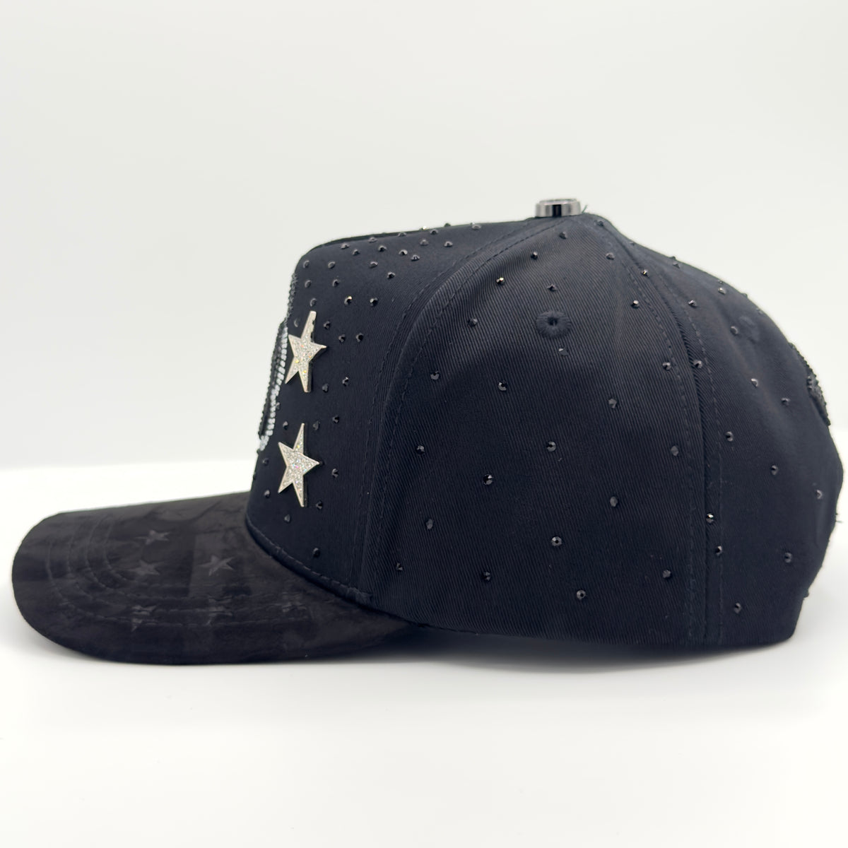 Black Diamonded B Silver Pins Anniversary Cap