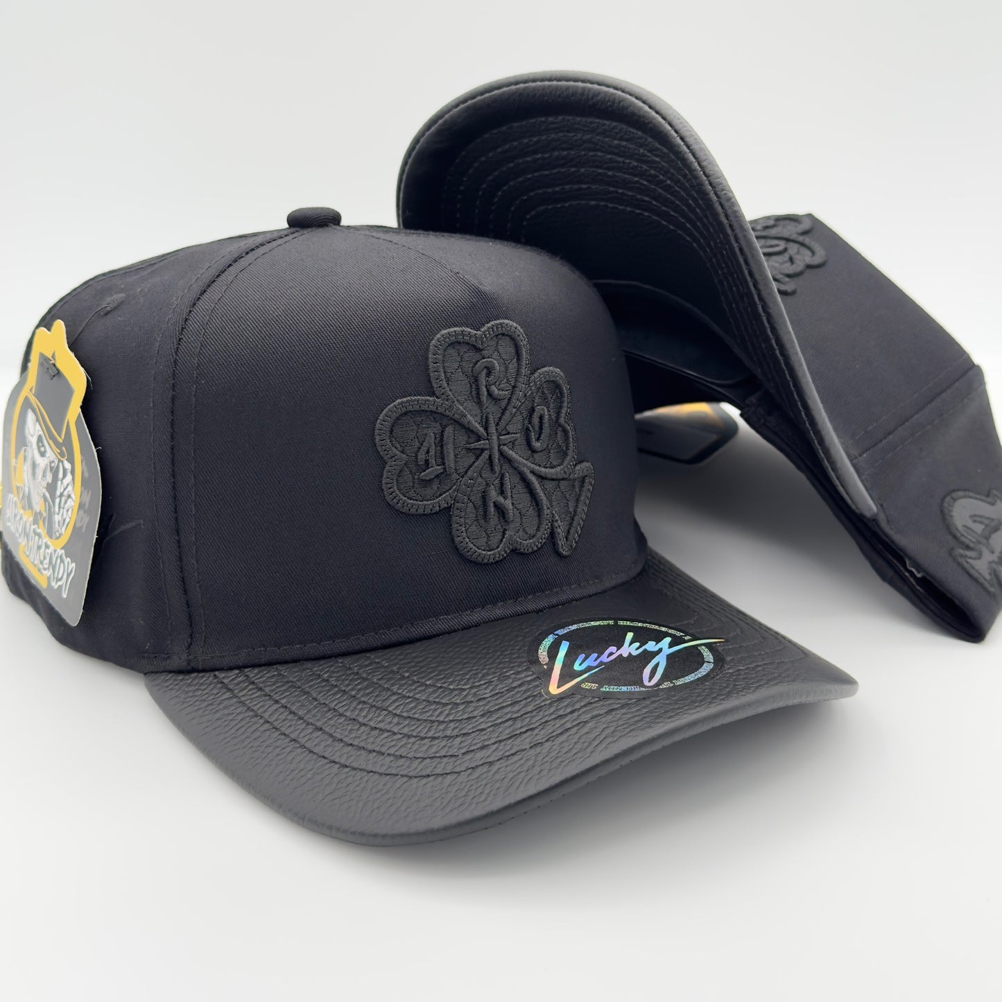 Luxury Lucky Black Clover Curved Cap