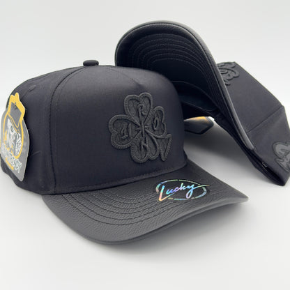 Luxury Lucky Black Clover Curved Cap